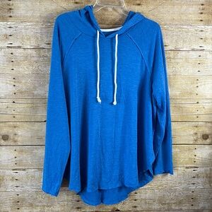 Mossimo Supply Co. Women’s Blue Hoodie Long Sleeved Tee Split Sides EUC Size XXL